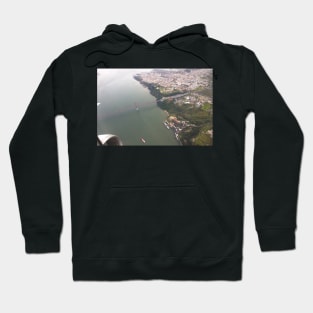 Flight. view to Lisbon bridge and highway to the south. Hoodie